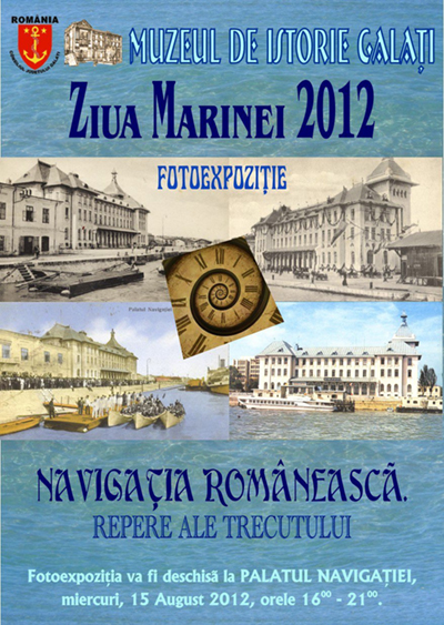 Afisul expozitiei Navigatia Romaneasca repere ale trecutului